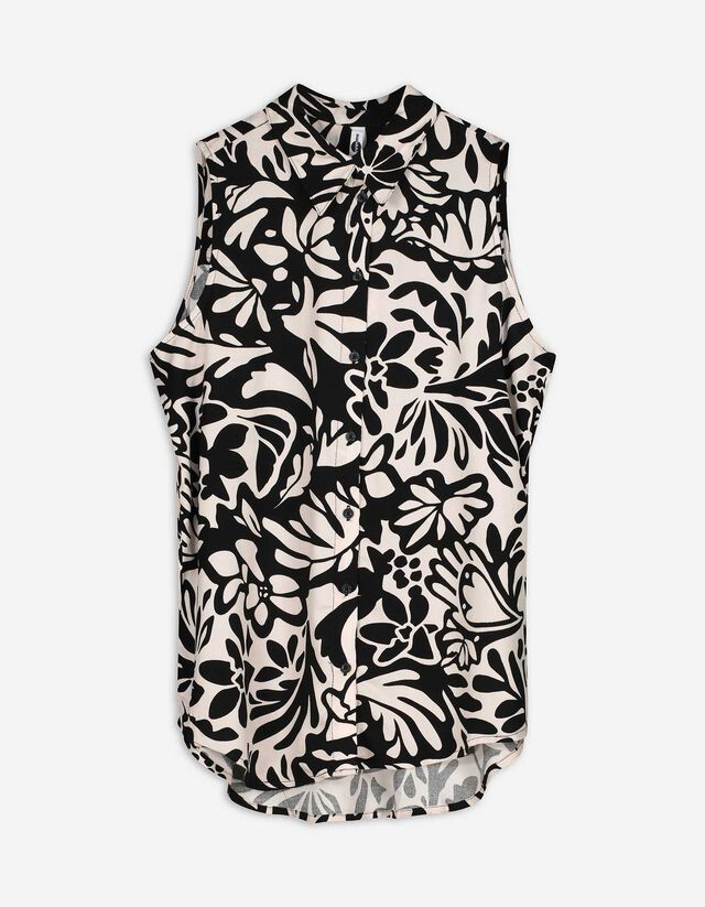 chemisier - Imprimé all-over - blanc