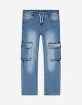 Cargo nohavice - Straight Fit - svetlomodra