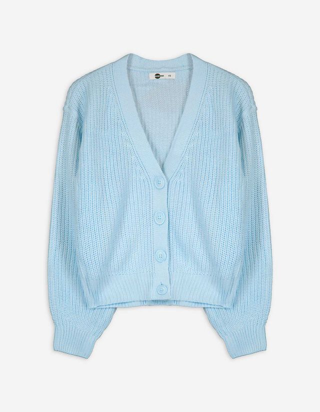 Cardigan - Rippstrick - hellblau