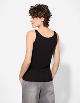 Top - einfarbig - schwarz