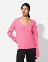 Pleteni pulover - Me&scaron;avina viskoze - ruzicasta