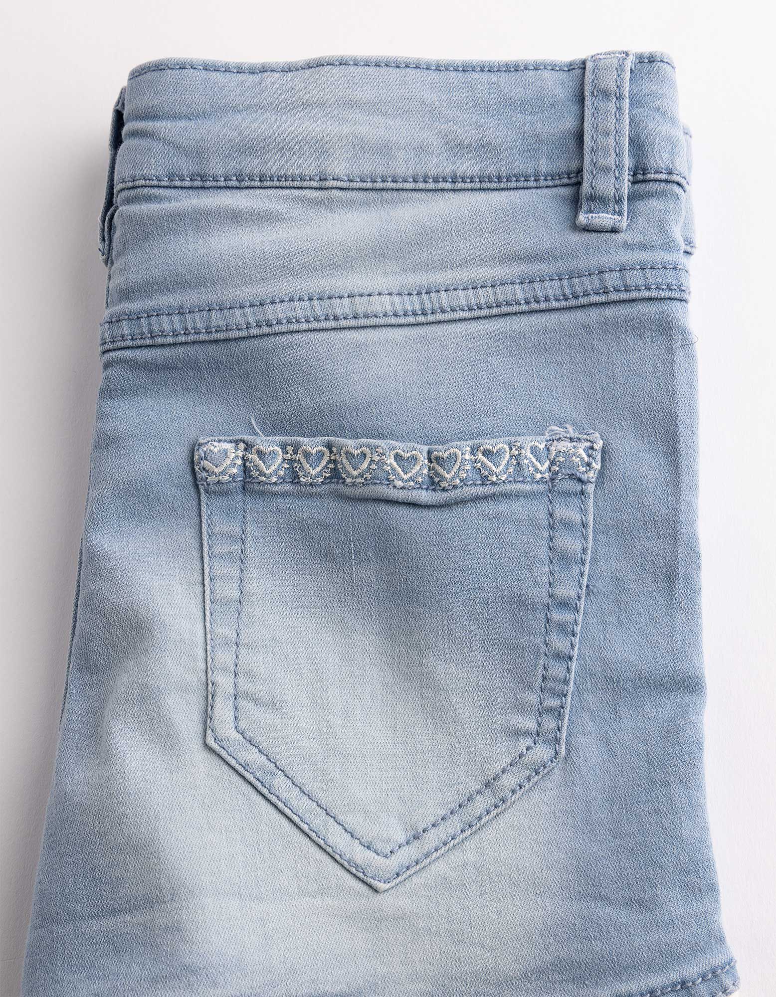 Short - Broderies - bleu clair