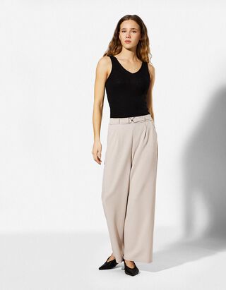 Culotte - Webstoff - beige