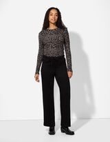 Maglia a manica lunga - Motivo leopardato - marrone