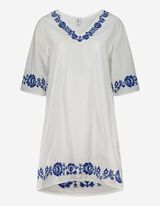 Lange blouse - Borduursels - wit