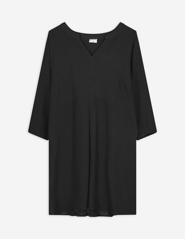 Robe chemisier - Coton - Noir