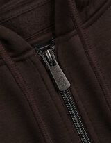 Propínací mikina - Kapuce se šňůrkou na stažení - tmave hneda