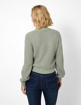 Strickjacke - Knopfleiste - Khaki
