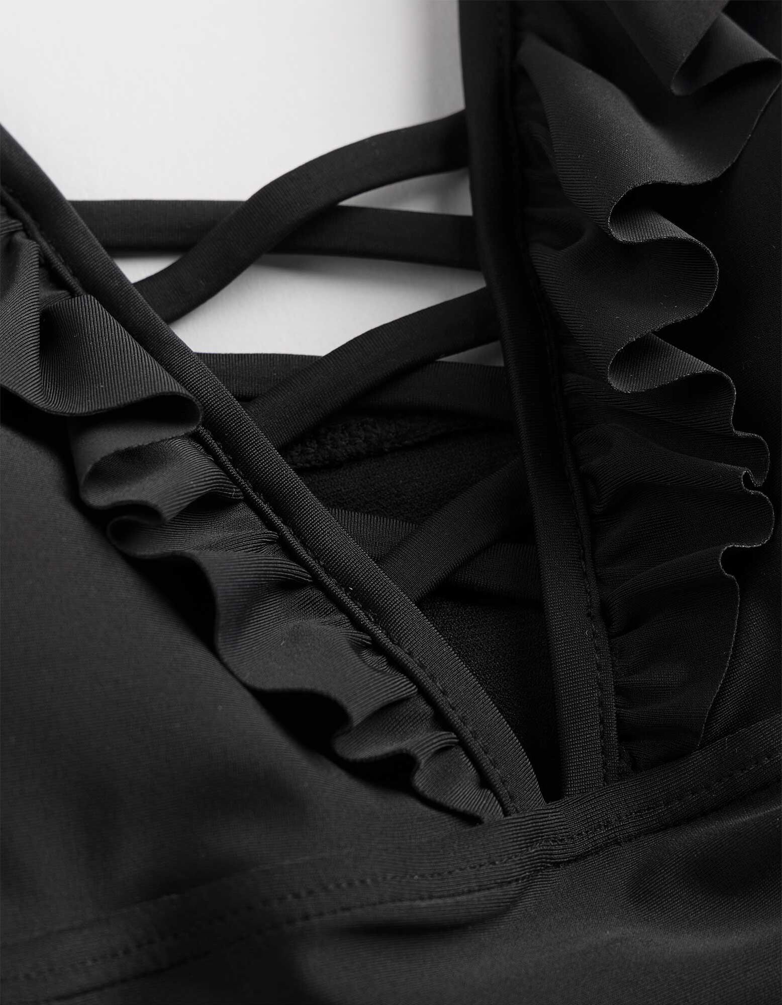 Maillot de bain - Volants - noir