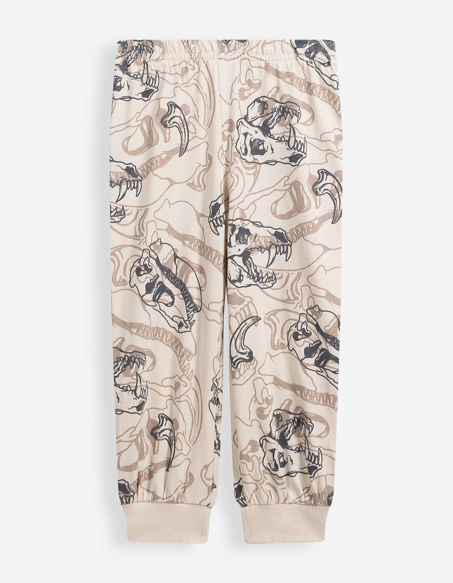 Pyjama set van shirt en broek - Motief all-over - Beige