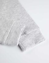 set od body dugih rukava, hlača i &scaron;e&scaron;ira - rebrasti materijal - svetlo-siva