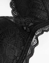 Merevítő nélküli melltartó - Push-up hatás - fekete