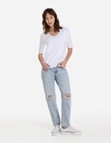 Džinsai - Mom Fit - sviesiai melynas