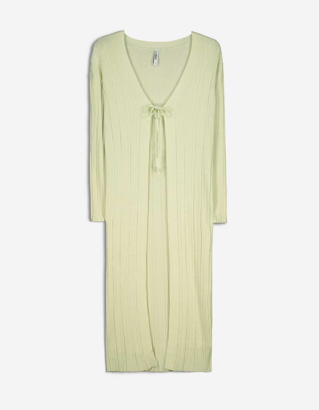 Cardigan lung - Amestec viscoză - Verde deschis