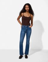 Top - einfarbig - dunkelbraun