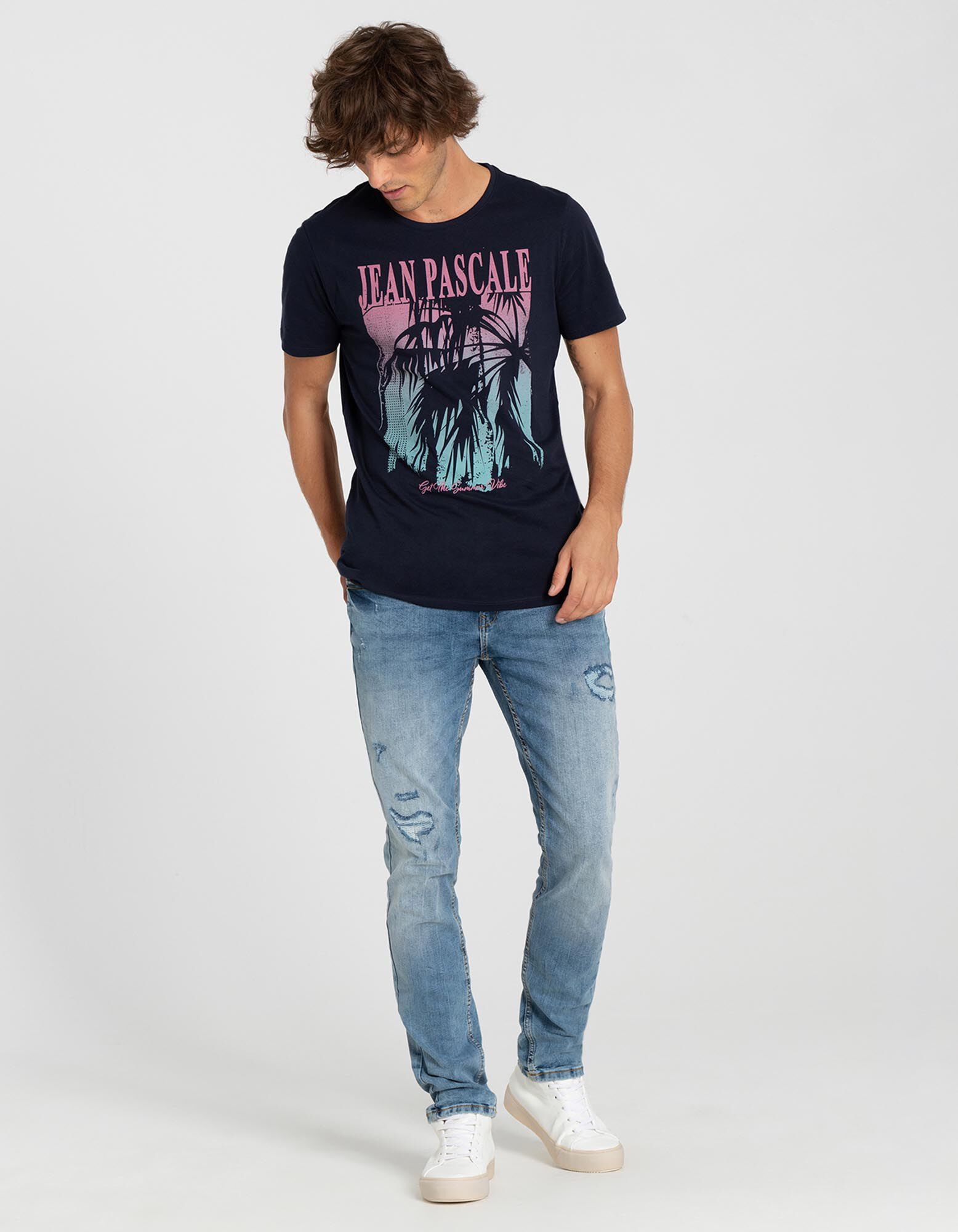 T-shirt - Imprim&eacute; - Bleu fonc&eacute;