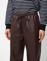 Broek - Imitatieleer - donkerrood