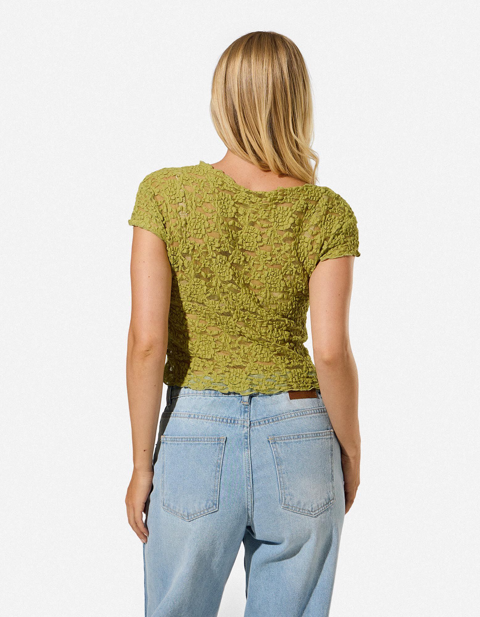 T-Shirt - Muschelsaum - Gr&uuml;n