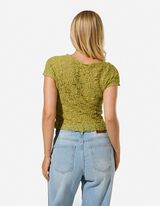 T-Shirt - Muschelsaum - Gr&uuml;n