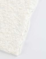 krótki top - koronka - bialy