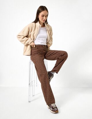 Jeans - Straight Fit - Braun