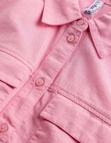 Hemdbluse - einfarbig - Pink