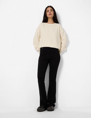 Leggings - Bootcut Fit - Schwarz