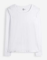 Langarmshirt - Baumwolle - Wei&szlig;
