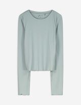 Pyjama Set aus Shirt und Hose - Gerippt - türkis