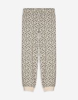 Pyjama Set aus Sweatshirt und Hose - Leopardenmuster - weiß