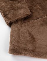 Dukserica sa kapuljačom - Veštačko krzno - svetlobraon