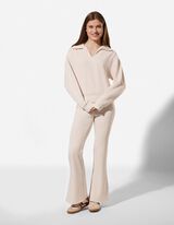 Hose - einfarbig - beige