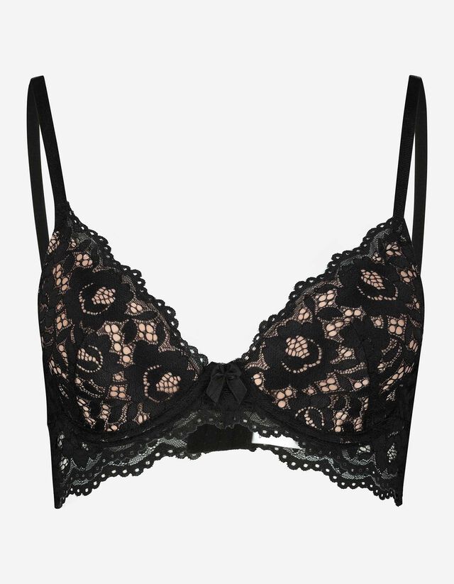 Reggiseno t-shirt - Inserto in pizzo - nero
