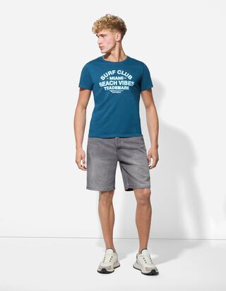 Jeansshorts - Straight Fit - grau