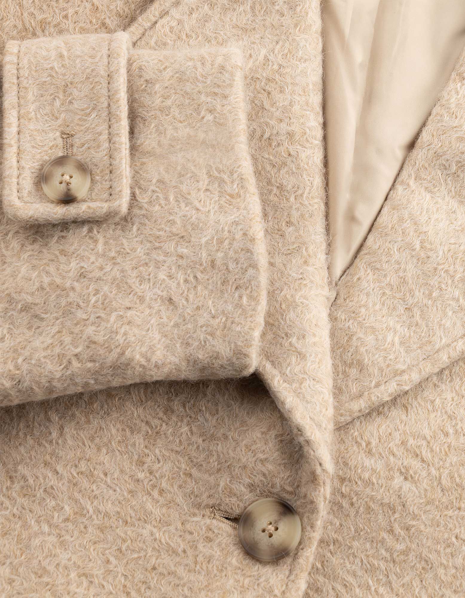 Mantel - Woll-Optik - Beige