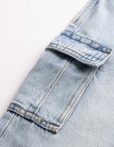 Cargo kalhoty - Na&scaron;it&eacute; kapsy - svetle  modra