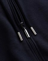 Sweatjacke - Gerippte Abschl&uuml;sse - Dunkelblau