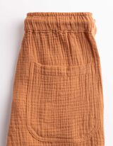 Set aus Hemd und Shorts - Musselin - hellbraun