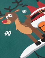 Tričko s dlhými rukávmi - Vianoce - tmavozelena