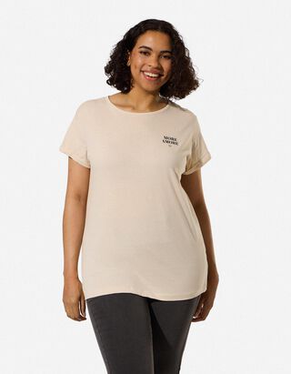 Shirt - Frontprint - Beige