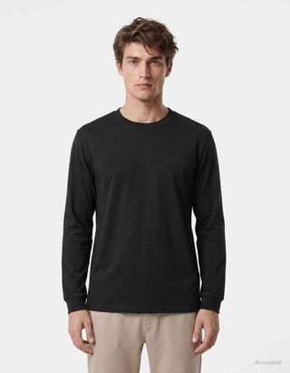 Langarmshirt - Oversized Fit - Schwarz