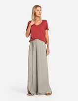 T-shirt - Misto lino - rosso scuro