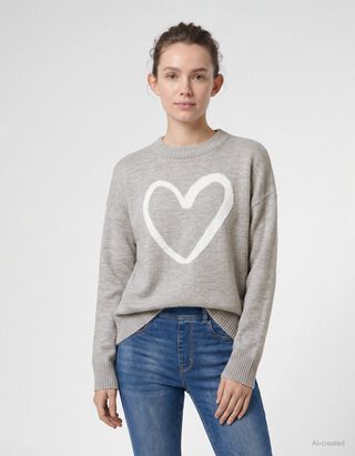Pullover - Jacquard - Hellgrau