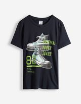 T-Shirt - Frontprint - dunkelblau