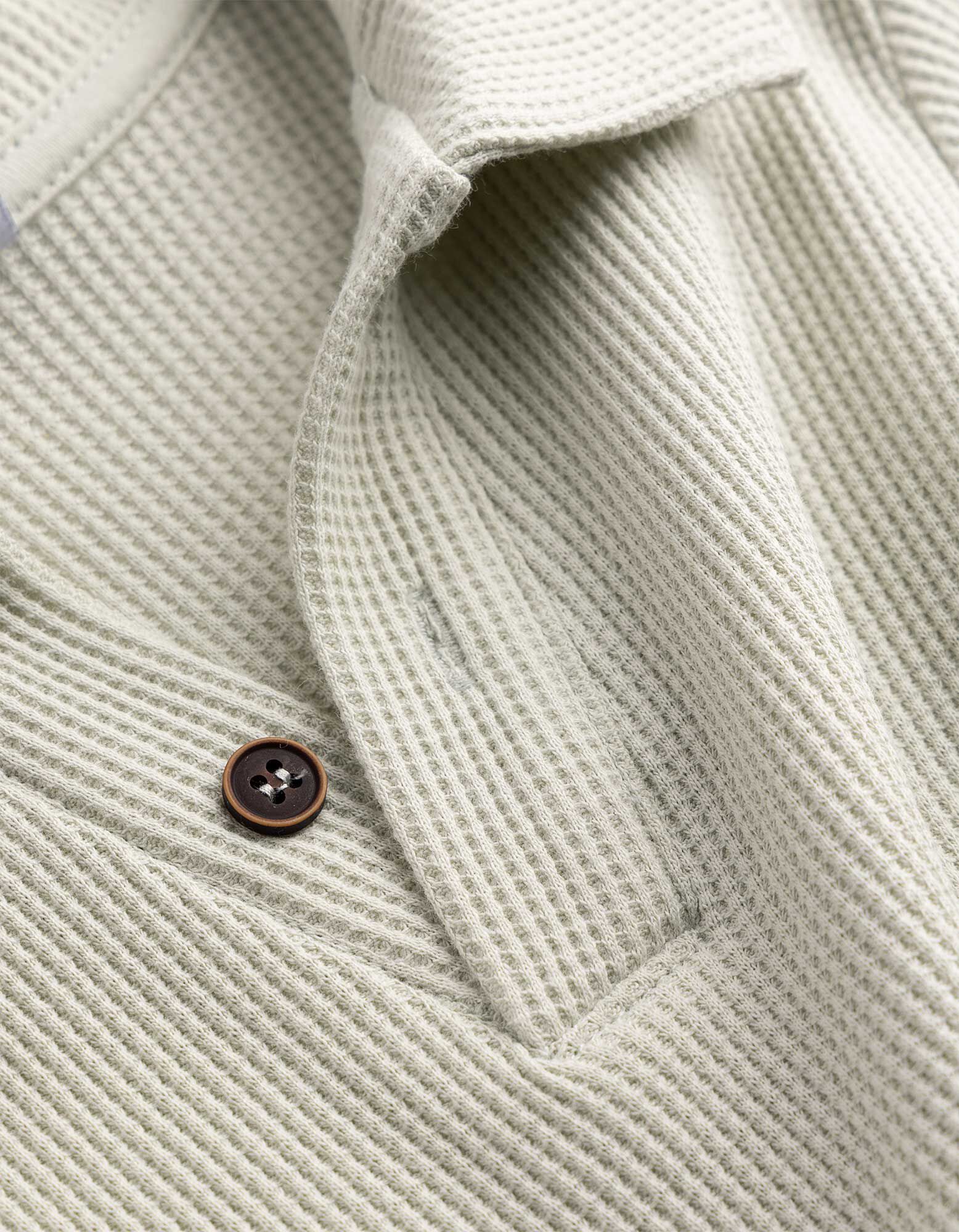 Poloshirt - Waffelstruktur - Hellgr&uuml;n