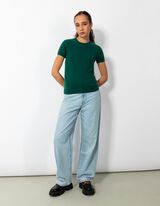 Strickshirt - Kaschmir - dunkelgrün