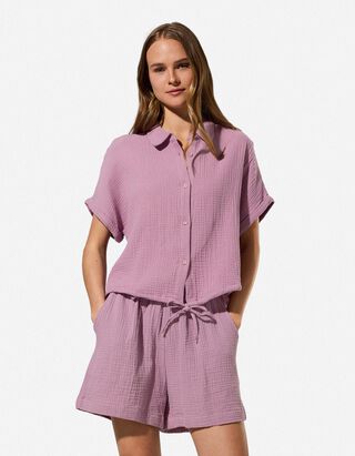 Hemd - Musselin - Flieder