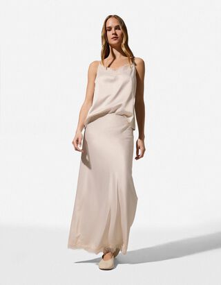 Midirock - einfarbig - Beige