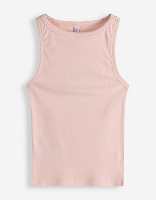 Cropped Top - Gerippt - rosa