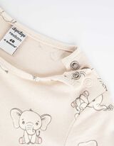 Pikkade varrukatega bodist, pükstest, T-särgist, sipupükstest ja pudipõllest koosnev komplekt - allover-trükk - beezh